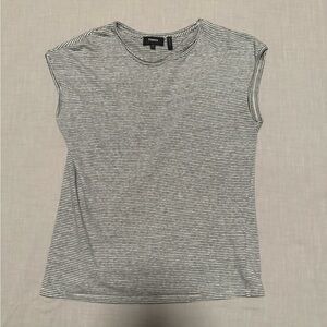 Theory Ginala Linen Stripe Tee